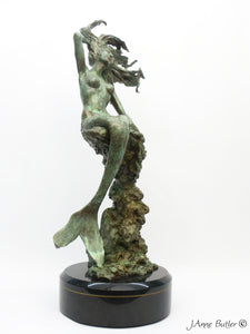 The Mermaid - figurative bronze sculpture