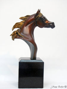 "Delight" head study sculpture of Arabian foal 