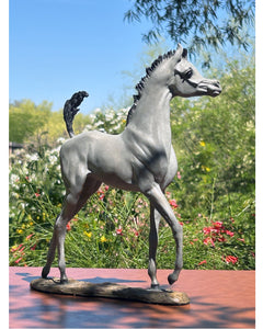 "Be Audacious" Miniature Bronze Foal Sculpture.