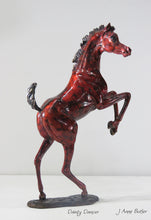 Load image into Gallery viewer, Bronze foal sculpture in contemporary red bronze patina

