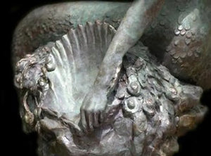 "The Mermaid" oceanic, figurative, bronze sculpture