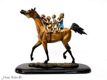 Load image into Gallery viewer, &quot;All Aboard&quot; sculpture in bay patina by J. Anne Butler.
