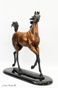 "Superstar" Arabian horse bronze sculpture