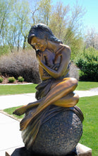 Load image into Gallery viewer, Solitaire life size figurative bronze sculpture by J. Anne Butler 
