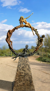 The Seasons, figurative sculpture captured in bronze