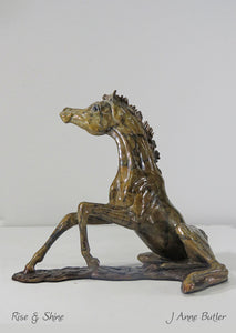 "Rise and Shine" Miniature Bronze Foal Sculpture.        6.75" high