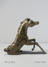 Load image into Gallery viewer, &quot;Rise and Shine&quot; Miniature Bronze Foal Sculpture.        6.75&quot; high
