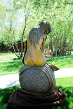 Load image into Gallery viewer, Solitaire life size figurative bronze sculpture by J. Anne Butler
