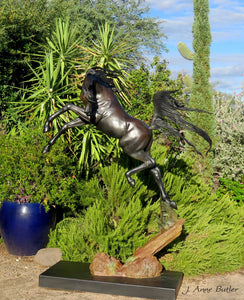 Freedom life size equine bronze sculpture