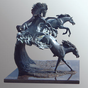 "HorsePower" equine bronze sculpture.