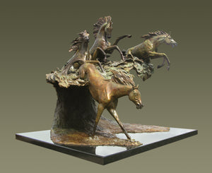"HorsePower" equine bronze sculpture.
