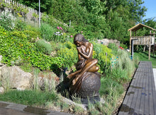 Load image into Gallery viewer, Solitaire life size figurative bronze sculpture by J. Anne Butler
