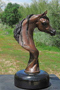 The "Oasis" bronze horse bust by J. Anne Butler