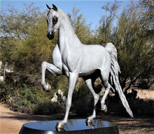 Load image into Gallery viewer, Stepping High equine bronze sculpture
