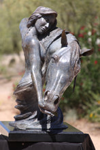 Cargar imagen en el visor de la galería, To Love and Cherish equine and figurative bronze sculpture
