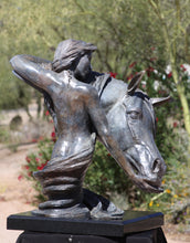 Cargar imagen en el visor de la galería, To Love and Cherish equine and figurative bronze sculpture
