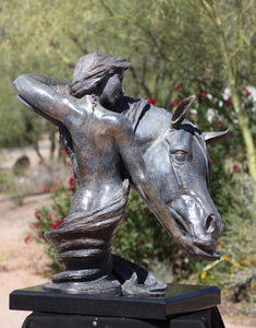 To Love and Cherish equine and figurative bronze sculpture