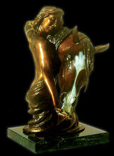 Load image into Gallery viewer, To Love and Cherish equine and figurative bronze sculpture
