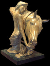 Load image into Gallery viewer, To Love and Cherish equine and figurative bronze sculpture
