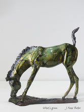Load image into Gallery viewer, Bronze foal sculpture in contemporary  bronze patina
